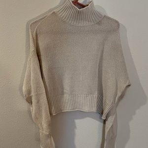 American eagle cream turtleneck sweater